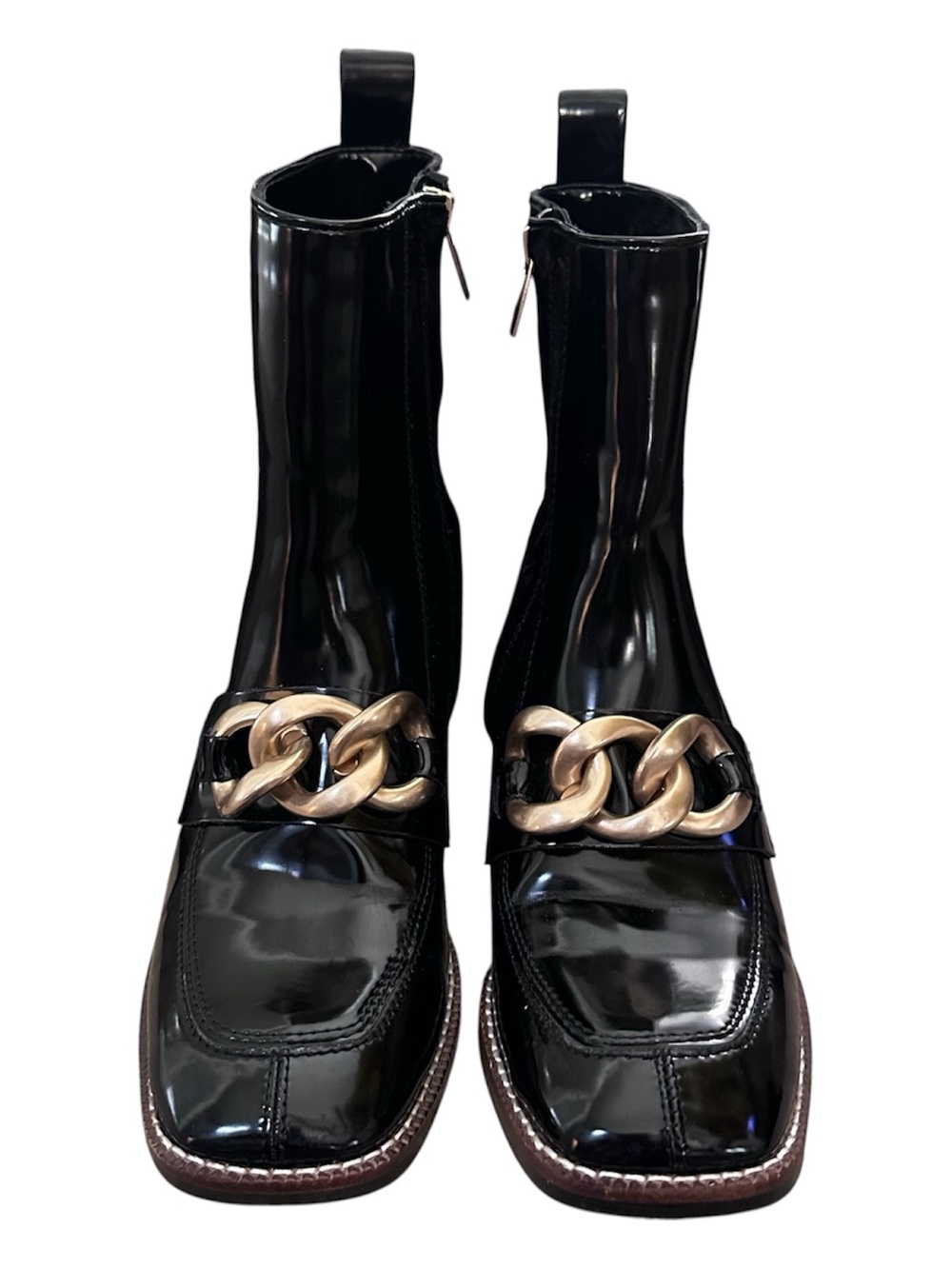 Steve Madden Black Patent Leather Loreen Boots